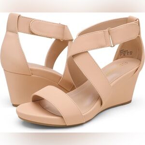 Dream Pairs Nude Wedge Sandals